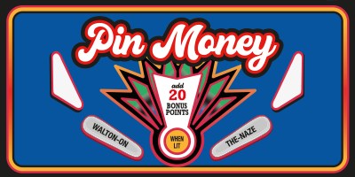 Pin money (pinball) purse / coin-wallet graphic