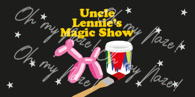 Uncle Lennie's Balloon Digs earrings header graphic