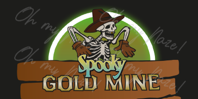 Spooky Goldmine earrings header graphic