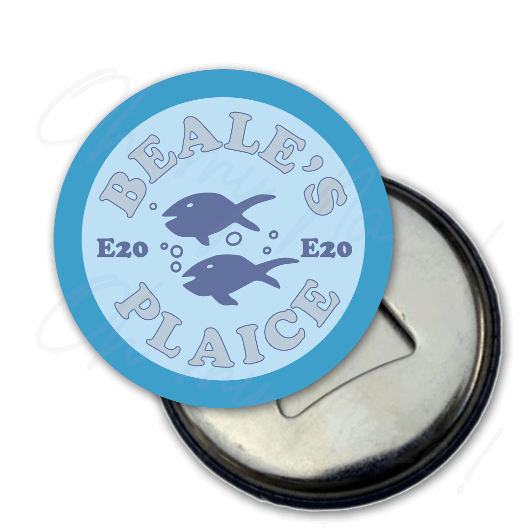 Beale's Plaice badge -Eastenders -header graphic