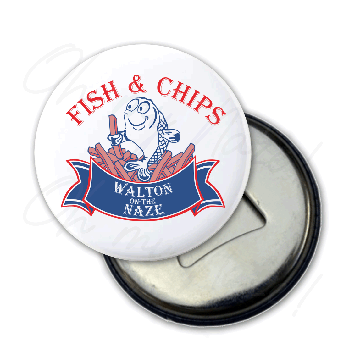 Fish 'n' chips seaside snacks badge header graphic