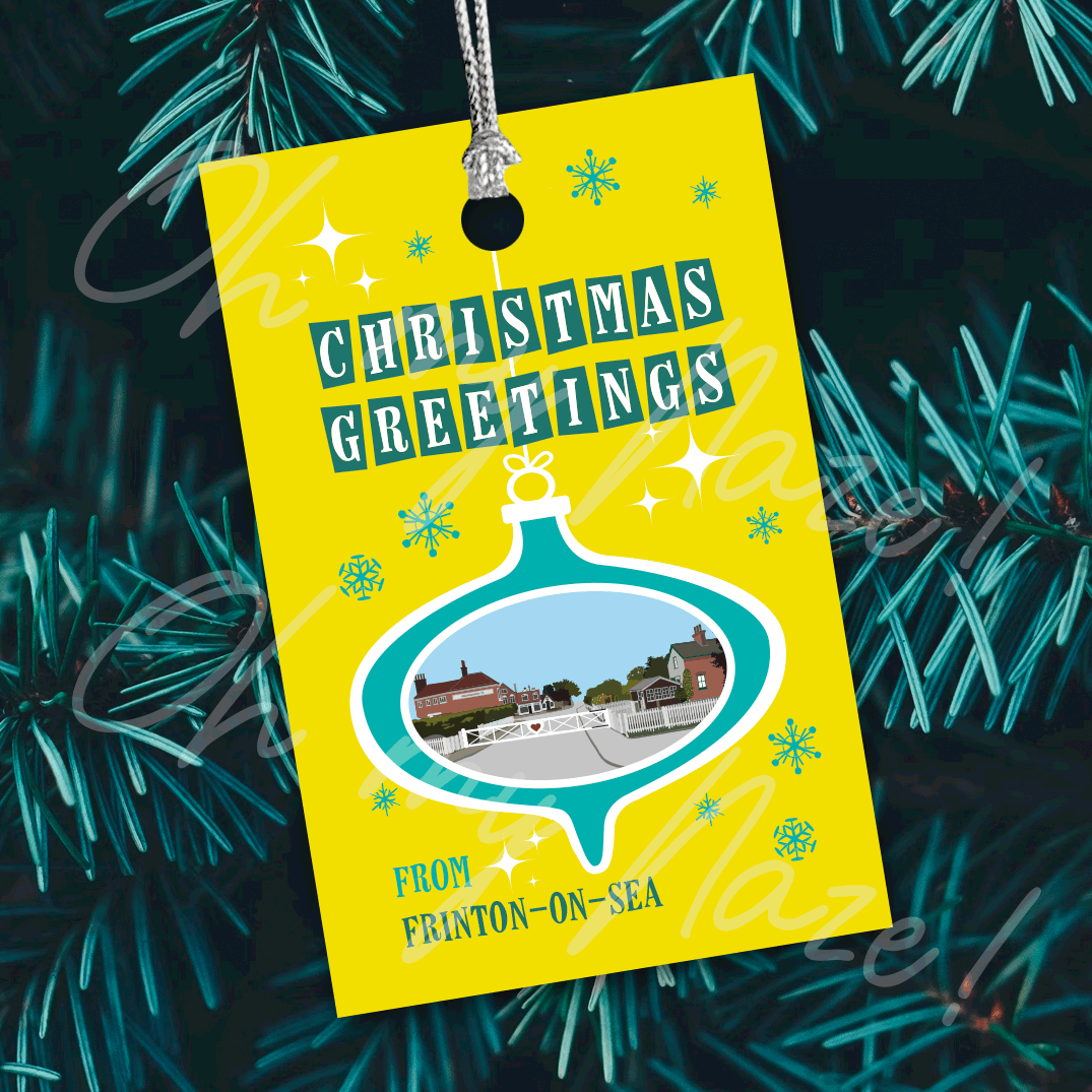 6 x Frinton retro gift tags  header graphic
