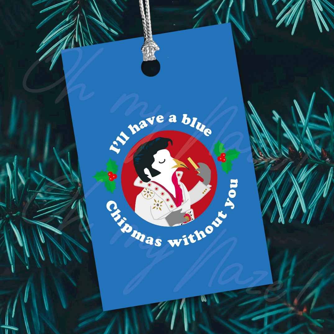 6 x Blue Chipmas gift tags header graphic