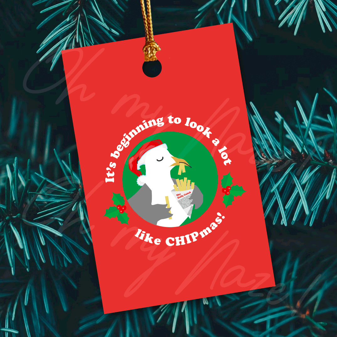 6 x It's beginning to look a lot like Chipmas gift tags header graphic