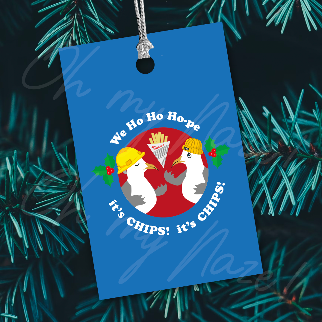 6 x We Ho Ho Ho-pe it's Chips! gift tags header graphic