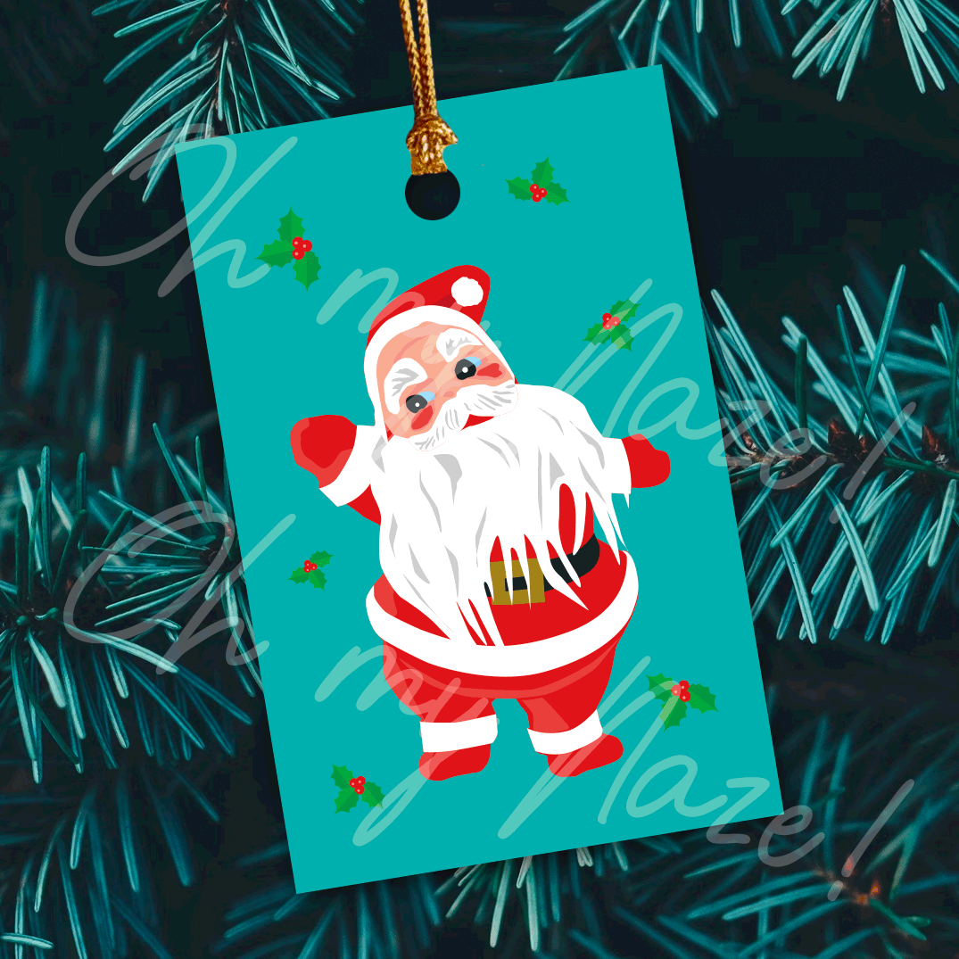 6 x Jolly Old Saint Nick gift tags header graphic