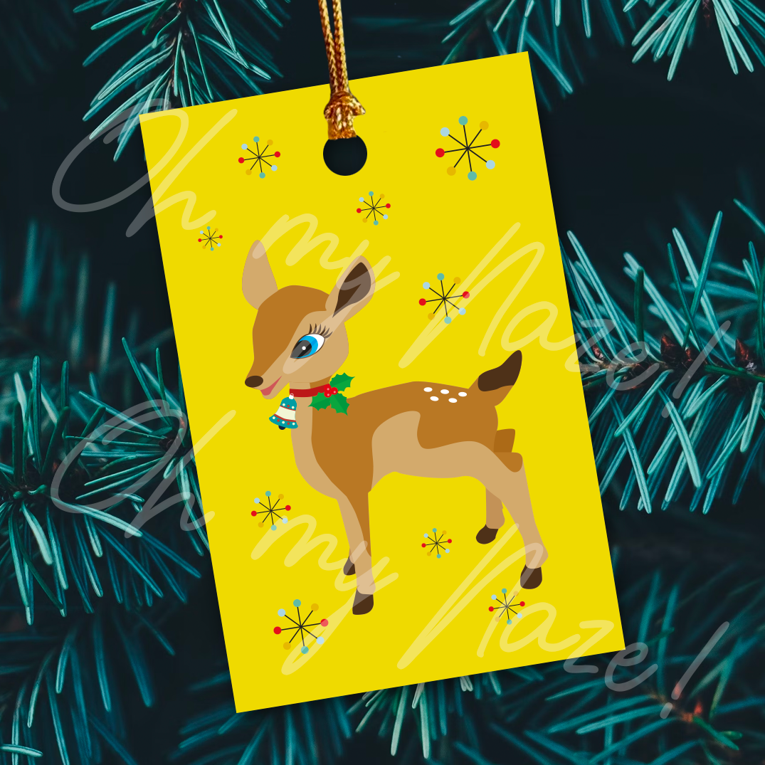 6 x Rolo the Reindeer gift tags header graphic