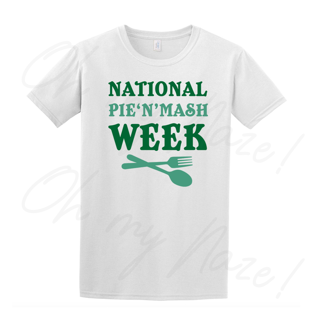 National Pie 'n' Mash Week T-shirt header graphic