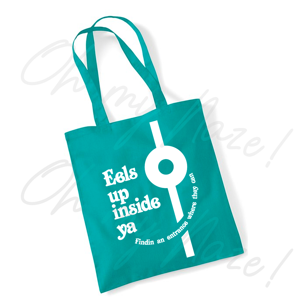 Eels up inside ya - Mighty Boosh inspired tote bag header graphic