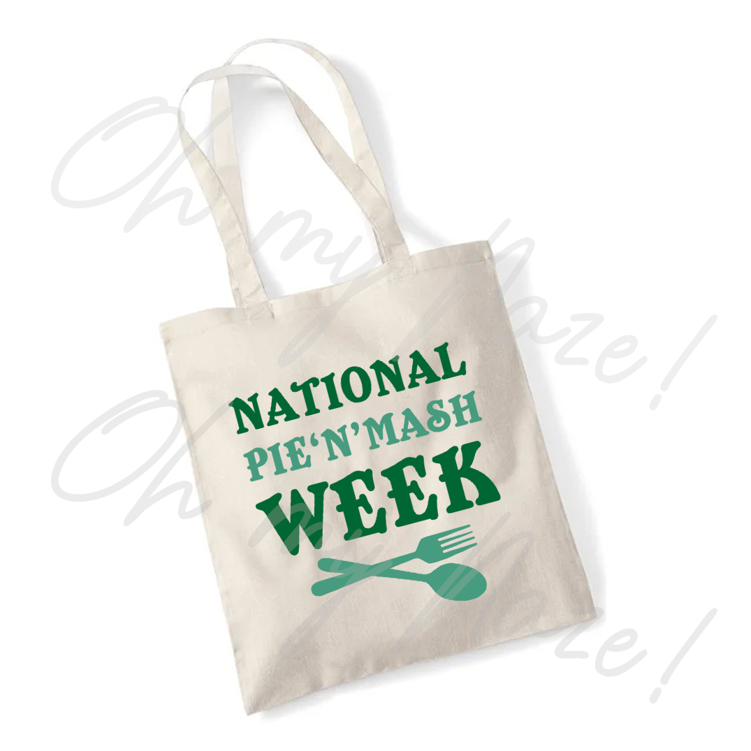 National Pie 'n' Mash Week tote bag header graphic