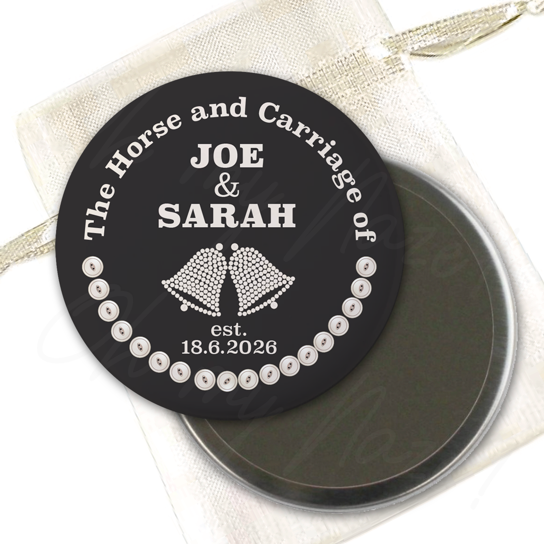 Personalised Cockney wedding favours pocket mirror header graphic