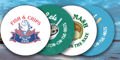 Seaside Snacks (Savoury) Collectors Pack (4 badges & postcard) header graphic