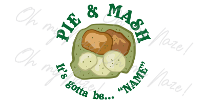 pie and mash personalised mug header graphic