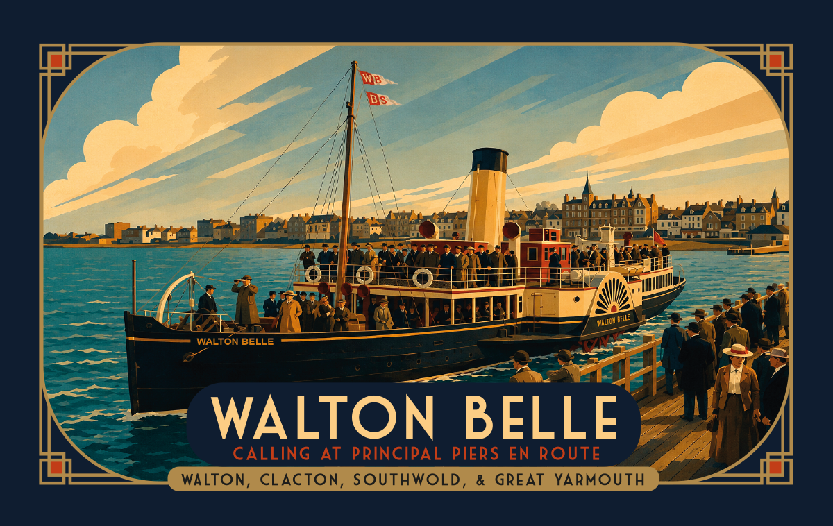 Illustration of the Walton Belle pleasure steamer